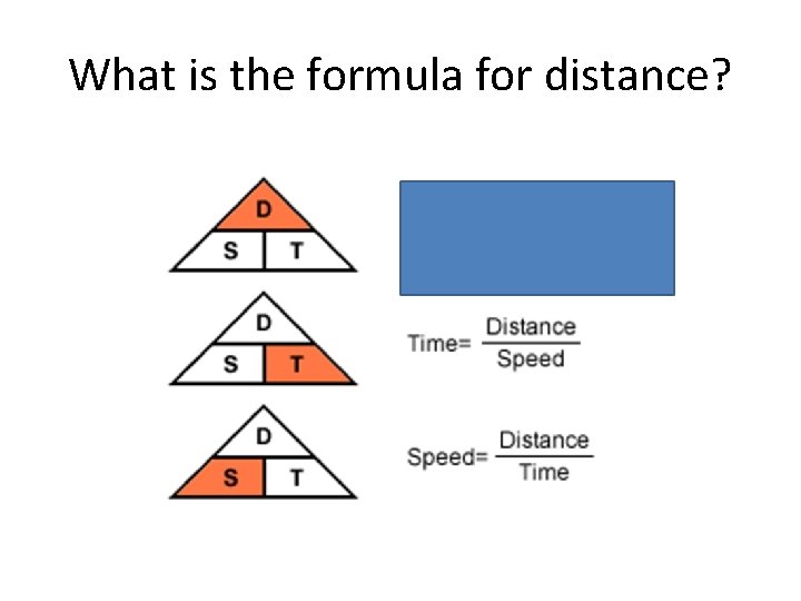 What is the formula for distance? 