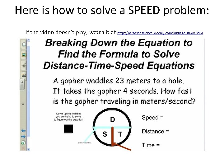 Here is how to solve a SPEED problem: If the video doesn’t play, watch