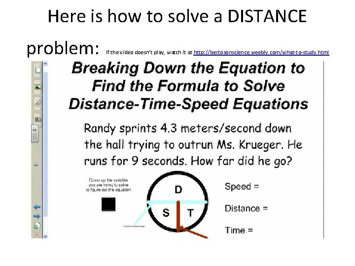 Here is how to solve a DISTANCE problem: If the video doesn’t play, watch