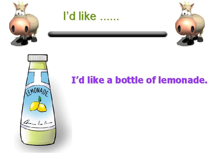 I’d like. . . I’d like a bottle of lemonade. 