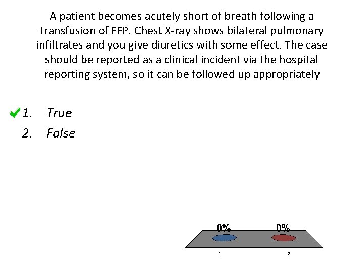 A patient becomes acutely short of breath following a transfusion of FFP. Chest X-ray
