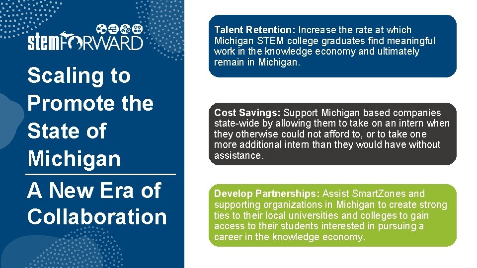 Scaling to Promote the State of Michigan A New Era of Collaboration Talent Retention: