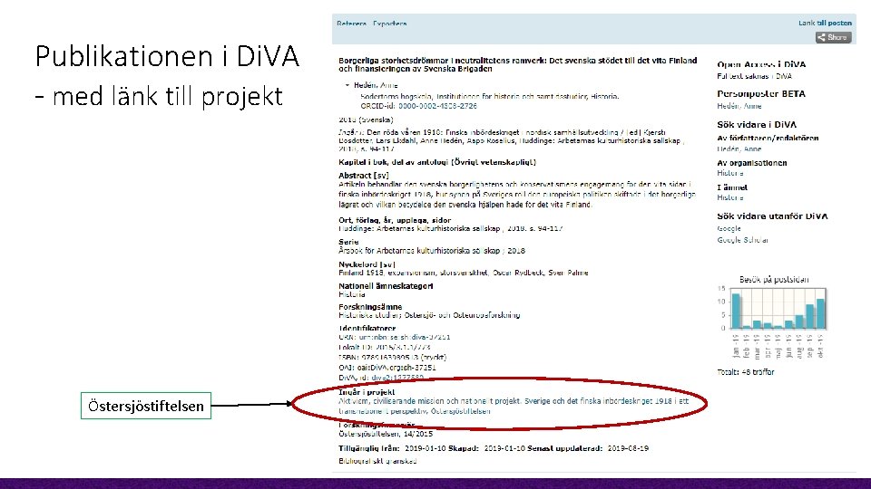 Publikationen i Di. VA - med länk till projekt Östersjöstiftelsen 