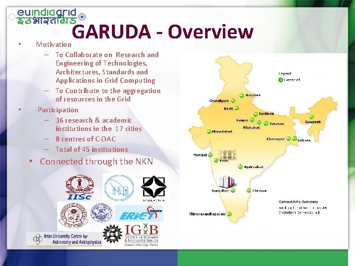  • • GARUDA - Overview Motivation – To Collaborate on Research and Engineering