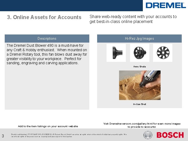 3. Online Assets for Accounts Descriptions Share web-ready content with your accounts to get