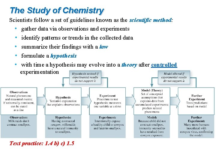 The Study of Chemistry Scientists follow a set of guidelines known as the scientific