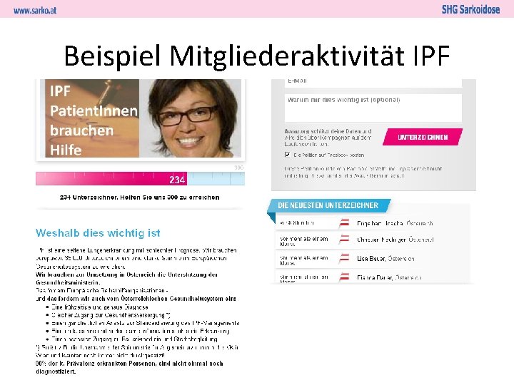 Beispiel Mitgliederaktivität IPF 