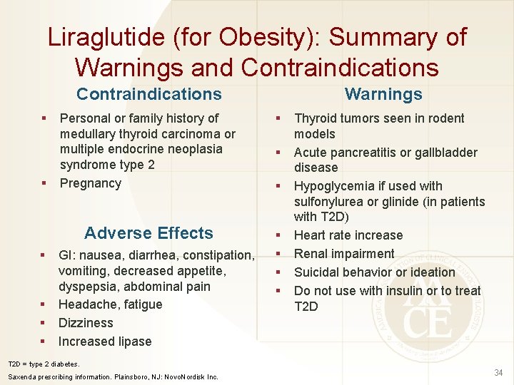 Liraglutide (for Obesity): Summary of Warnings and Contraindications § § § Warnings Personal or