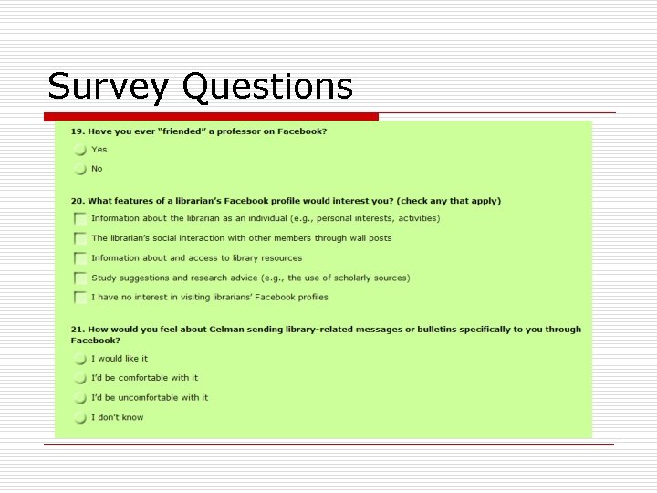 Survey Questions 