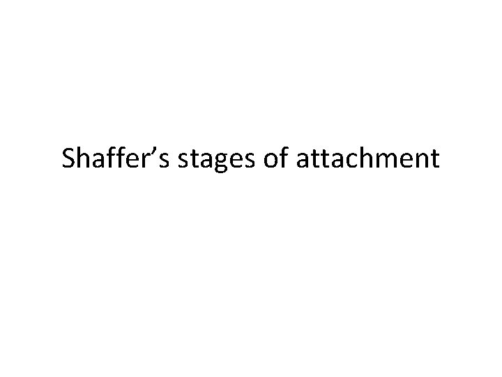 Shaffer’s stages of attachment 