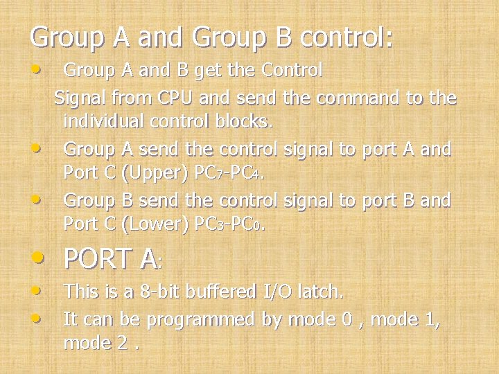 Group A and Group B control: • Group A and B get the Control