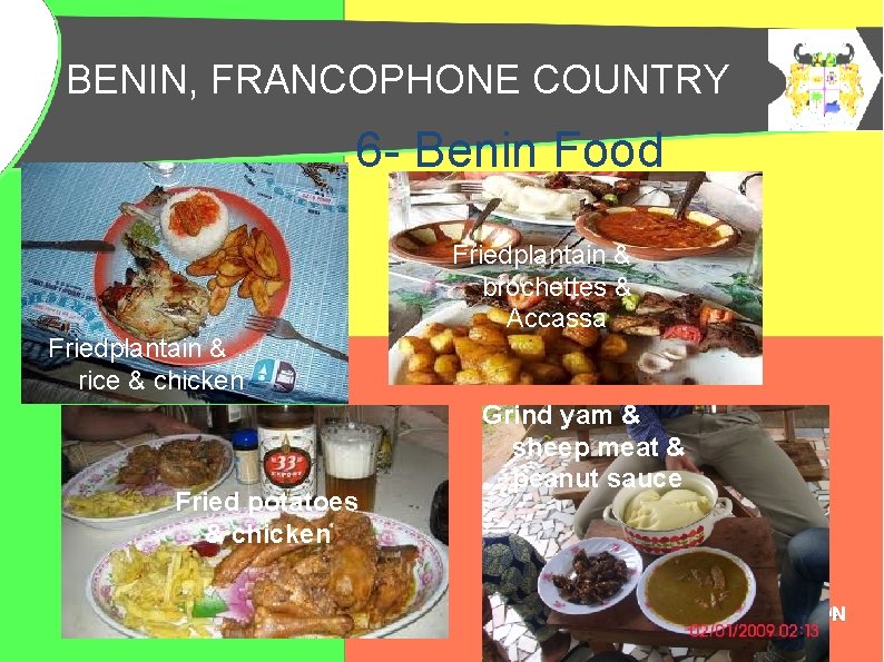 BENIN, FRANCOPHONE COUNTRY BENIN, PAYS FRANCOPHONE 6 - Benin Food Friedplantain & rice &