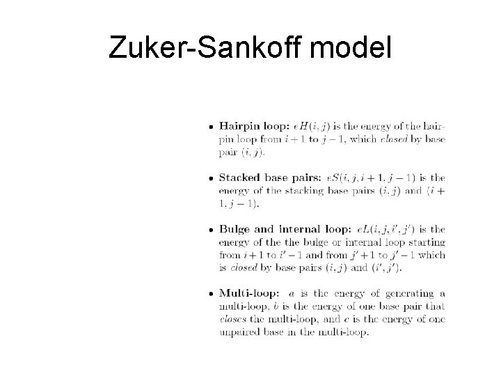 Zuker-Sankoff model 