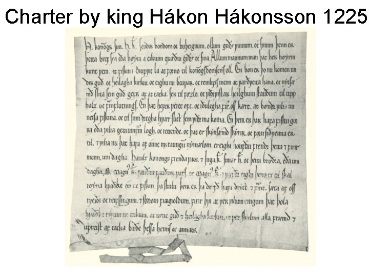 Charter by king Hákonsson 1225 