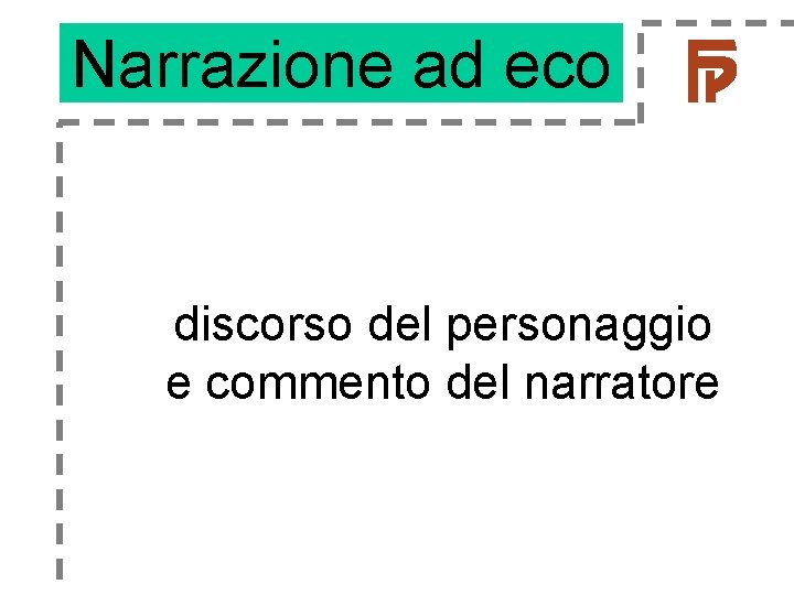 Narrazione ad eco discorso del personaggio e commento del narratore Narrazione ad eco discorso del personaggio e commento del narratore