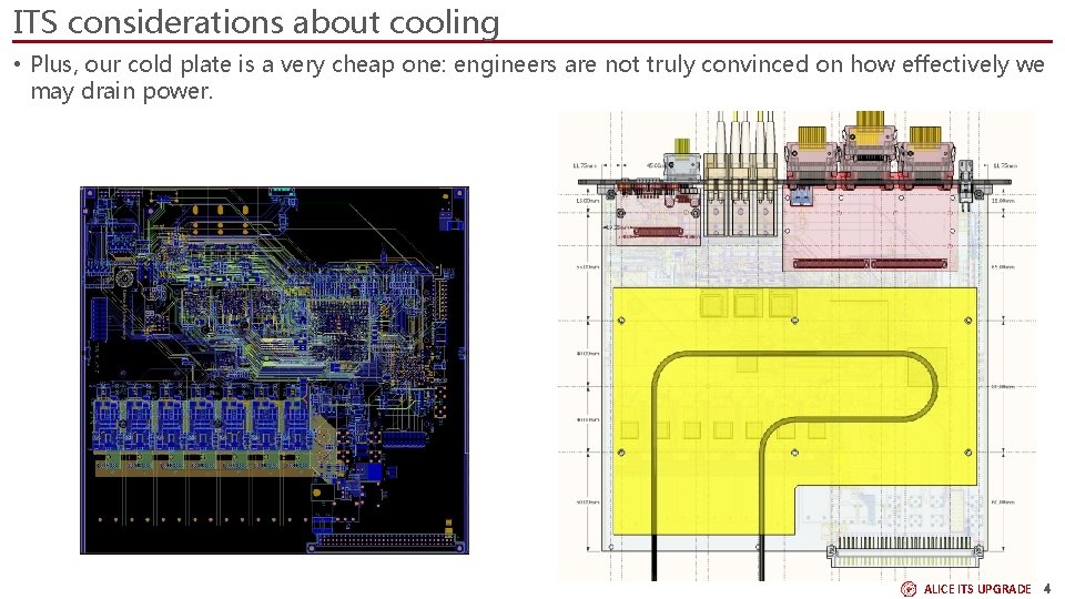 ITS considerations about cooling • Plus, our cold plate is a very cheap one: