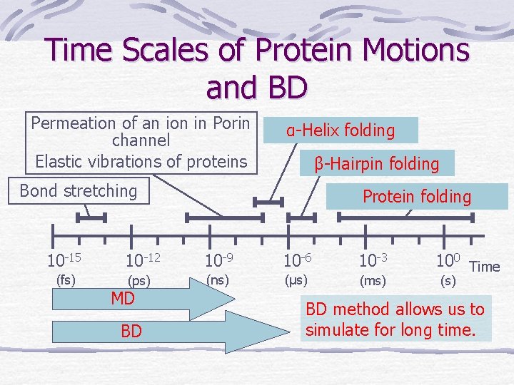 Time Scales of Protein Motions and BD Permeation of an ion in Porin channel