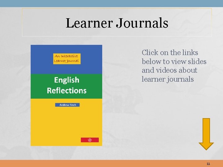 Learner Journals Click on the links below to view slides and videos about learner