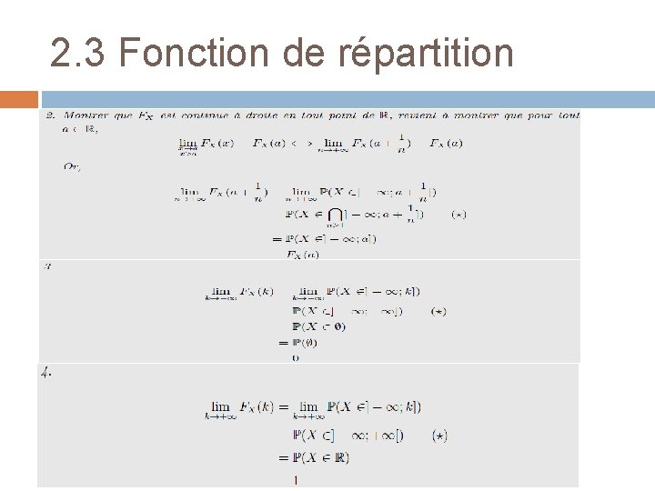 2. 3 Fonction de répartition 