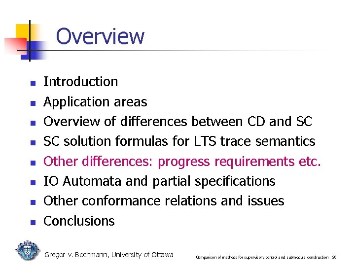 Overview n n n n Introduction Application areas Overview of differences between CD and Overview n n n n Introduction Application areas Overview of differences between CD and
