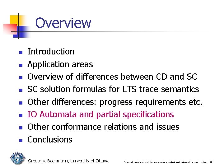 Overview n n n n Introduction Application areas Overview of differences between CD and Overview n n n n Introduction Application areas Overview of differences between CD and