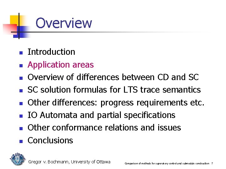 Overview n n n n Introduction Application areas Overview of differences between CD and Overview n n n n Introduction Application areas Overview of differences between CD and