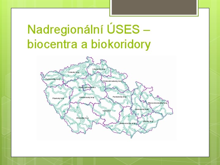 Nadregionální ÚSES – biocentra a biokoridory 