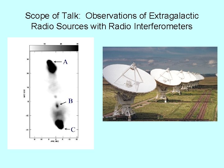 Scope of Talk: Observations of Extragalactic Radio Sources with Radio Interferometers 