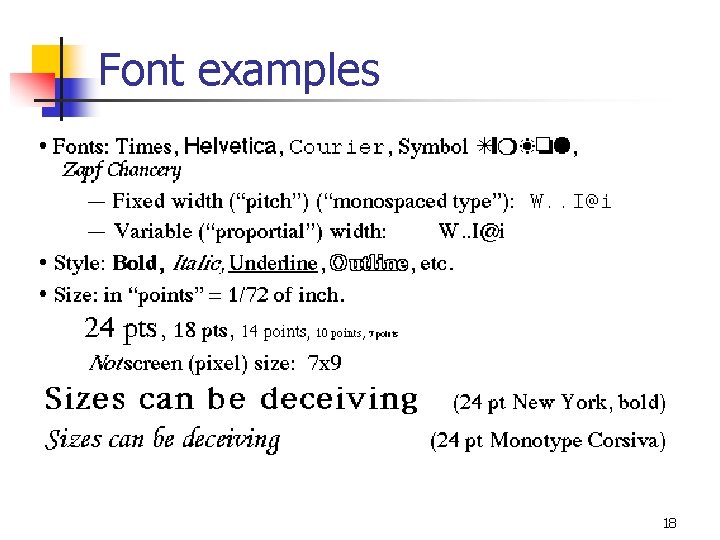 Font examples 18 