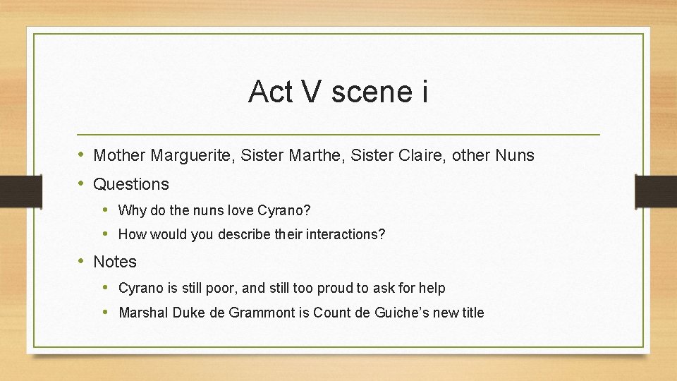 Act V scene i • Mother Marguerite, Sister Marthe, Sister Claire, other Nuns •