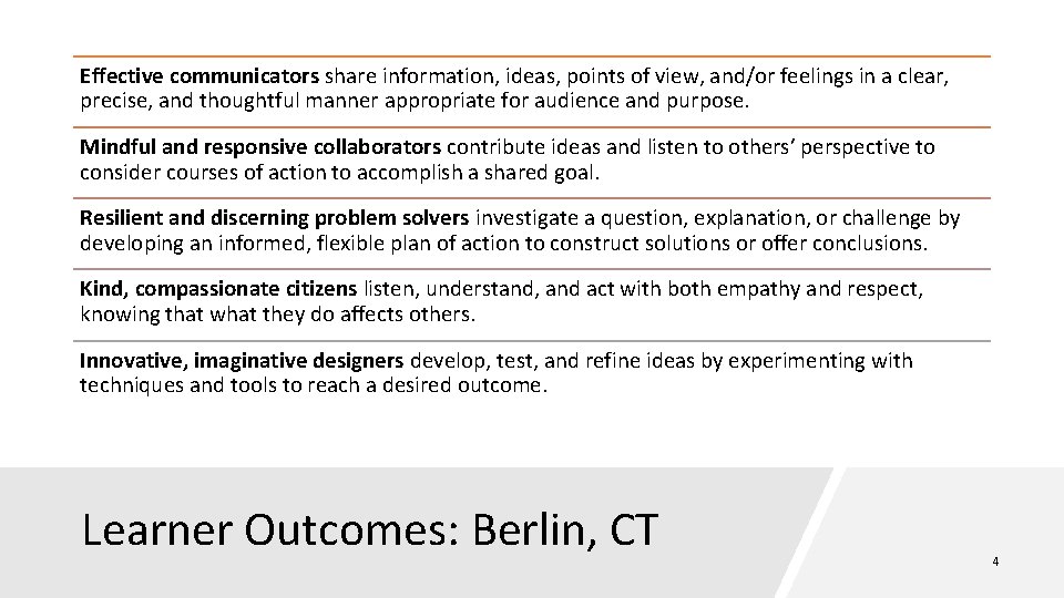 Effective communicators share information, ideas, points of view, and/or feelings in a clear, precise,