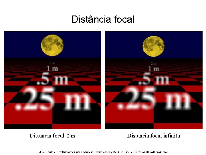 Distância focal: 2 m Distância focal infinita Mike Stark - http: //www. cs. utah.