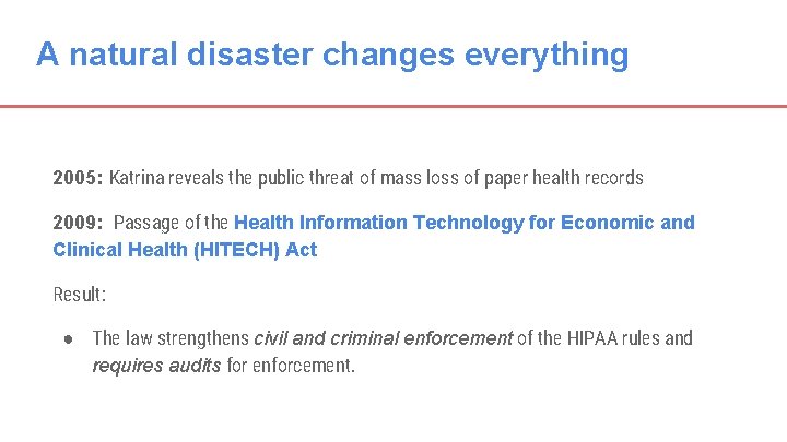 A natural disaster changes everything 2005: Katrina reveals the public threat of mass loss