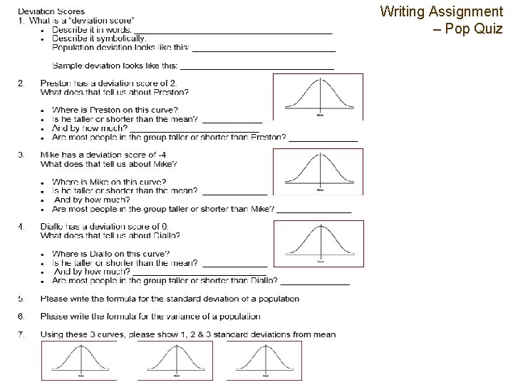 Writing Assignment – Pop Quiz 