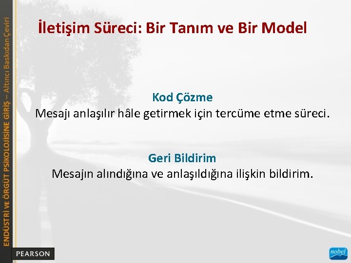 İletişim Süreci: Bir Tanım ve Bir Model Kod Çözme Mesajı anlaşılır hâle getirmek için