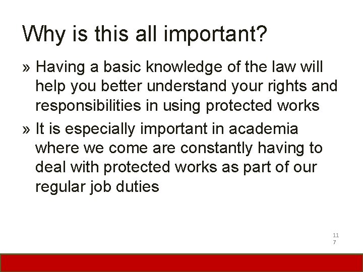 Why is this all important? » Having a basic knowledge of the law will