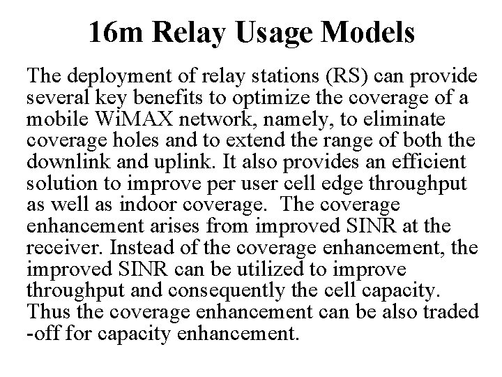 Relay Station Modes IEEE 802 16 Presentation Submission