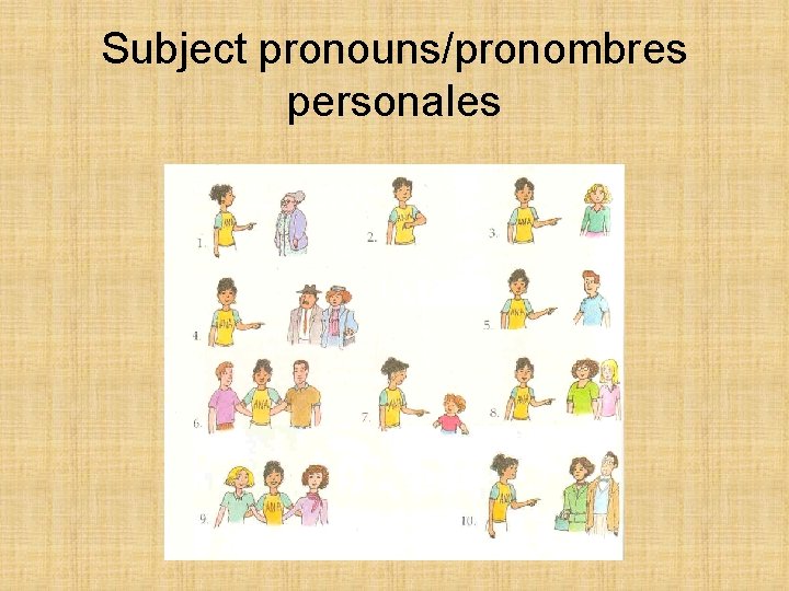 Subject pronouns/pronombres personales 