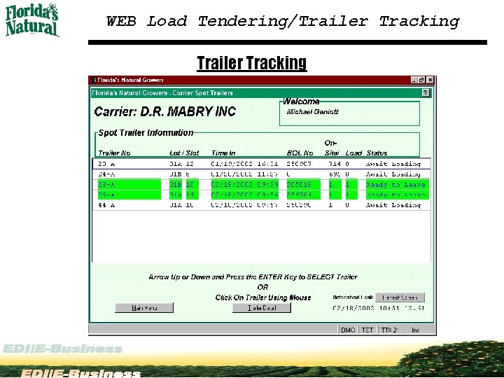 WEB Load Tendering/Trailer Tracking 