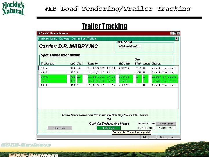 WEB Load Tendering/Trailer Tracking 