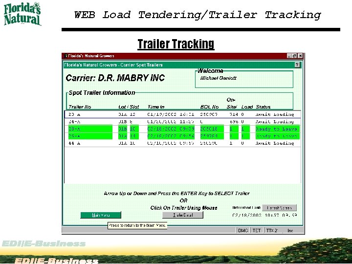 WEB Load Tendering/Trailer Tracking 