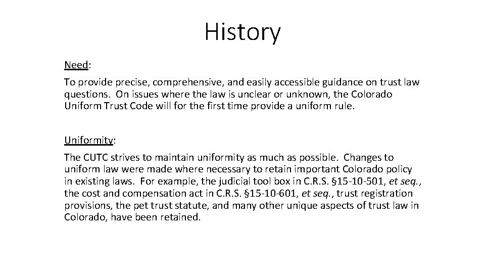 History Need: To provide precise, comprehensive, and easily accessible guidance on trust law questions.