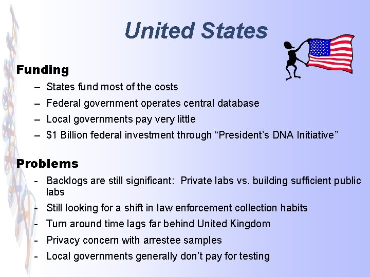 United States Funding – States fund most of the costs – Federal government operates