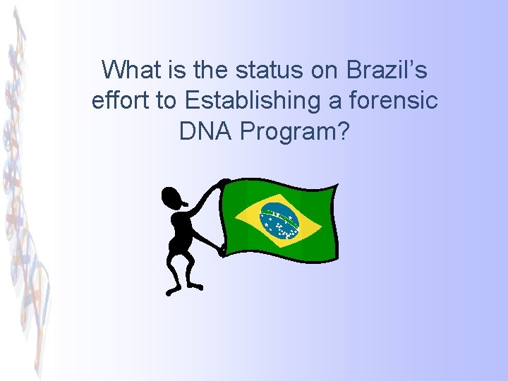 What is the status on Brazil’s effort to Establishing a forensic DNA Program? 