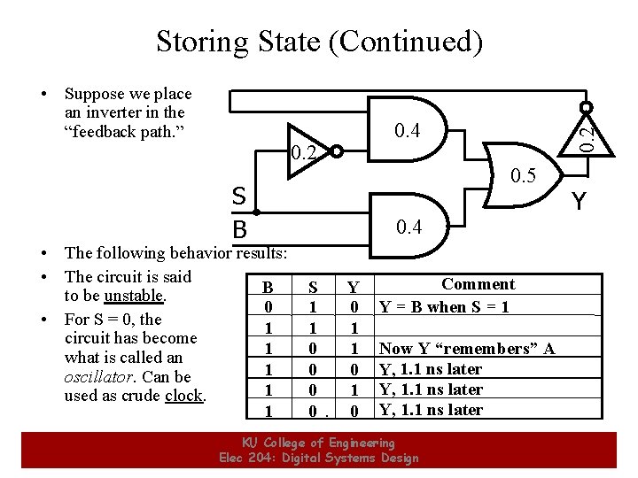 Storing State (Continued) 0. 4 0. 2 0. 5 S B • The following