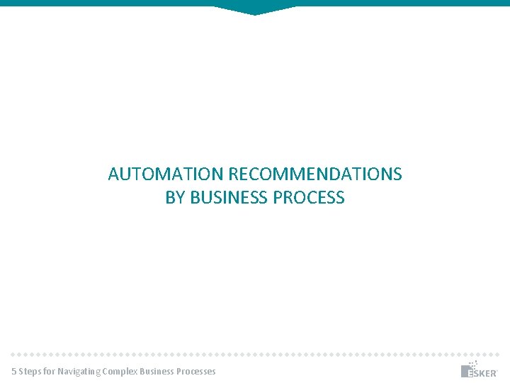 AUTOMATION RECOMMENDATIONS BY BUSINESS PROCESS 5 Steps for Navigating Complex Business Processes 