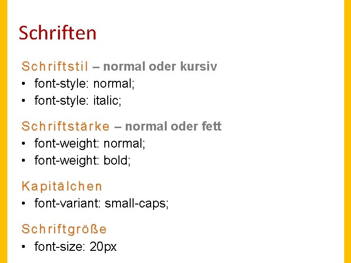 Schriften S c h r i f t s t i l – normal