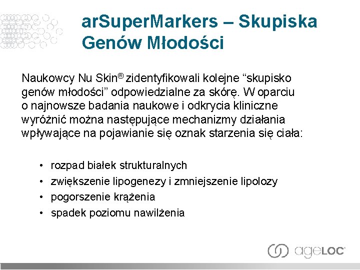 ar. Super. Markers – Skupiska Genów Młodości Naukowcy Nu Skin® zidentyfikowali kolejne “skupisko genów