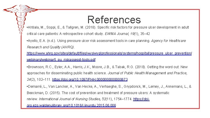 References • Ahtiala, M. , Soppi, E. , & Tallgren, M. (2018). Specific risk