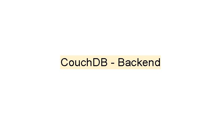 Couch. DB - Backend 